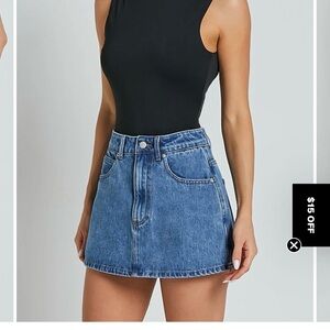 Showpo Blue Harriet Jean Skirt